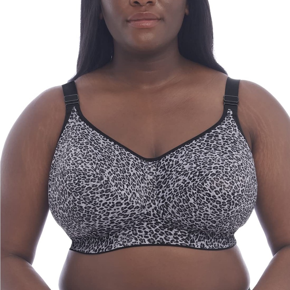 Goddess Grey and Black Leopard Print Wireless Bra